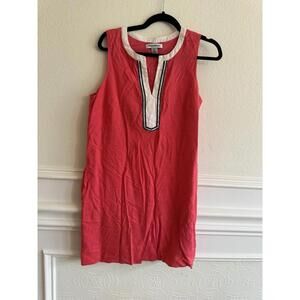 Tommy Bahama Woman’s Size Small  Coral Navy Linen Shift Dress